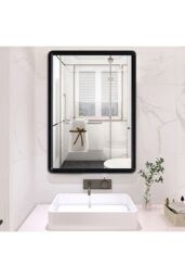 Living and Home 50 x 70CM Modern Rectangle Wall Mirror in Black - Size: 50 x 70 cm - thumbnail 5