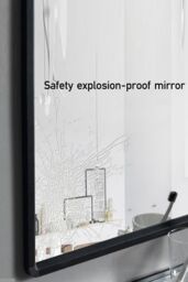 Living and Home 50 x 70CM Modern Rectangle Wall Mirror in Black - Size: 50 x 70 cm - thumbnail 4