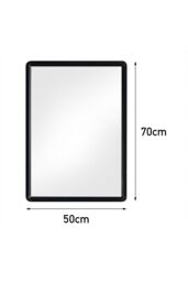 Living and Home 50 x 70CM Modern Rectangle Wall Mirror in Black - Size: 50 x 70 cm - thumbnail 2