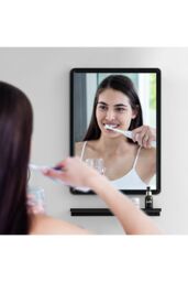 Living and Home 50 x 70CM Modern Rectangle Wall Mirror in Black - Size: 50 x 70 cm - thumbnail 6
