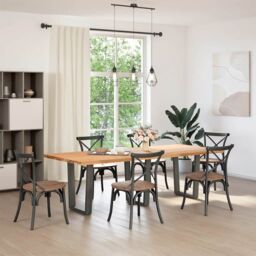 Berkfield Home Dining Table Legs V-Shape 3 pcs Anthracite 70x(72-73.3) cm Steel - thumbnail 2