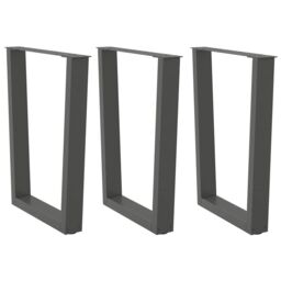 Berkfield Home Dining Table Legs V-Shape 3 pcs Anthracite 70x(72-73.3) cm Steel - thumbnail 1