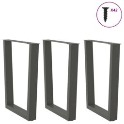 Berkfield Home Dining Table Legs V-Shape 3 pcs Anthracite 70x(72-73.3) cm Steel - thumbnail 3