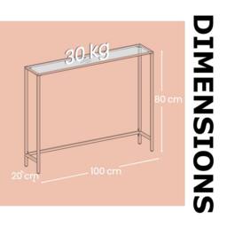 Pirlo Plush Tempered Glass Console Table for Hallway Living Gold - thumbnail 8