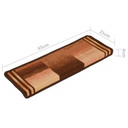 Berkfield Home Stair Mats Self-adhesive 15 pcs 65x21x4 cm Brown - Size: Medium - thumbnail 6