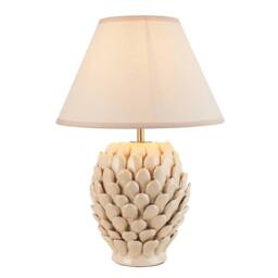 Netlighting Layered Leaf Ivory Table Lamp Fabric Ivy Shade 30cm B22 in White - thumbnail 1