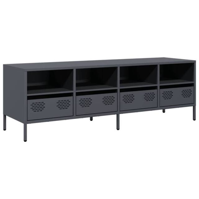 Berkfield Home TV Cabinet Anthracite 135x39x43.5 cm Cold-rolled Steel in Dark Grey - image 1