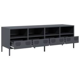 Berkfield Home TV Cabinet Anthracite 135x39x43.5 cm Cold-rolled Steel in Dark Grey - thumbnail 5
