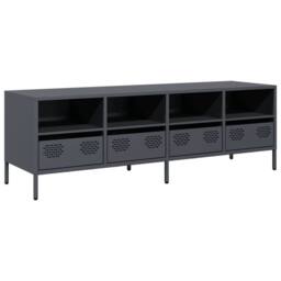 Berkfield Home TV Cabinet Anthracite 135x39x43.5 cm Cold-rolled Steel in Dark Grey - thumbnail 1