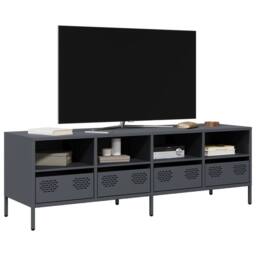 Berkfield Home TV Cabinet Anthracite 135x39x43.5 cm Cold-rolled Steel in Dark Grey - thumbnail 2