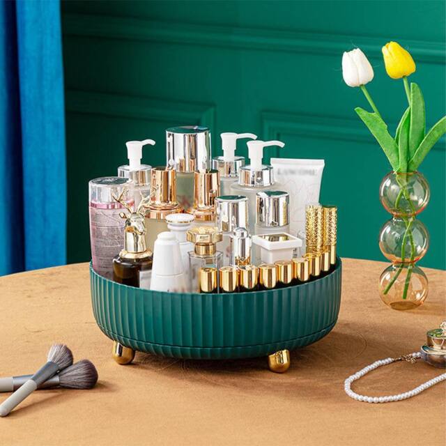 28CM Spinning Skincare Cosmetic Organizer in Green - image 1