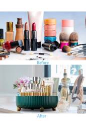 28CM Spinning Skincare Cosmetic Organizer in Green - thumbnail 3