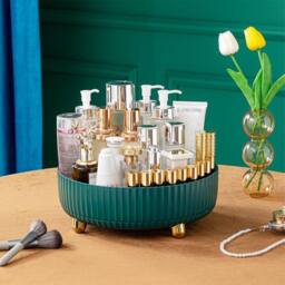 28CM Spinning Skincare Cosmetic Organizer in Green - thumbnail 1