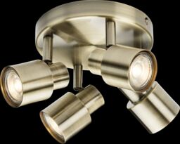 Netlighting GU10 Quad Spotlight Antique Brass 230V IP20 50W in Yellow - thumbnail 1