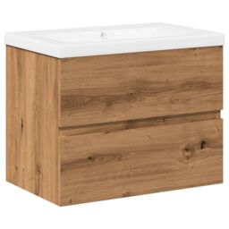 Berkfield Home Sink Cabinet with Built-in Basin Artisan Oak 61x39.5x49 cm in Brown - thumbnail 2