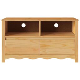 "Berkfield Home TV Cabinet ""DRAMMEN"" 99x43x55 cm Solid Wood Pine in Brown - Size: 99 x 43 x 55 cm" - thumbnail 7