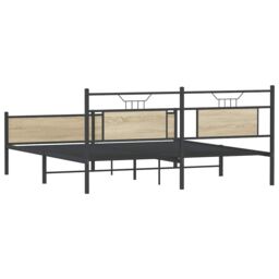 Berkfield Home Metal Bed Frame without Mattress Sonoma Oak 180x200 cm Super King in Brown - thumbnail 8