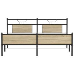 Berkfield Home Metal Bed Frame without Mattress Sonoma Oak 180x200 cm Super King in Brown - thumbnail 6
