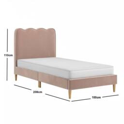Flair Ellis Single Bed with Cloud Headboard in Beige - thumbnail 4