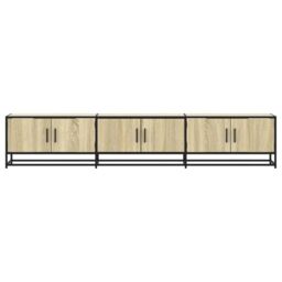 Berkfield Home TV Cabinet Sonoma Oak 210x35x41 cm Engineered Wood in Brown - Size: 210 x 35 x 41 cm - thumbnail 4