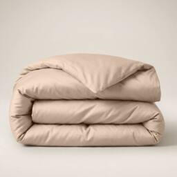 Bedable Sateen Cotton Duvet Cover 480 Thread Count in Beige - Size: Single