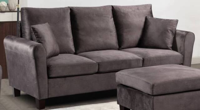 Comfy Living Ltd Brushed Velvet 2 Seater & 3 Seater Sofa Set in Grey - image 1