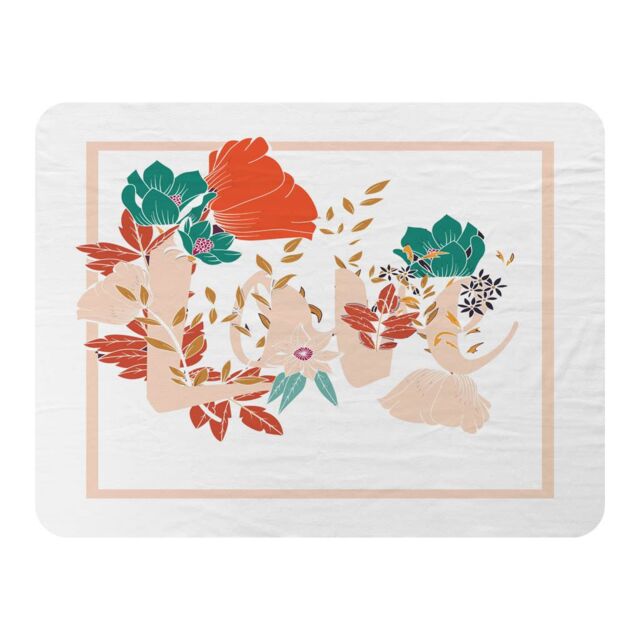 Benjamin Tate Design Love & Flowers Blanket in Natural - Size: 120 cm x 150 cm - image 1