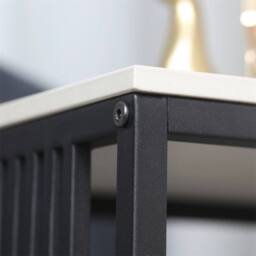 ERGOVEXA Marble Sofa Bedside Table Matt Black Nightstand Side Table Bedroom - thumbnail 3