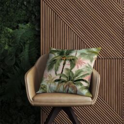 Warren Reed - Designer Palm Trees Pattern Outdoor Cushion in Green - Size: 60 cm x 60 cm - thumbnail 2