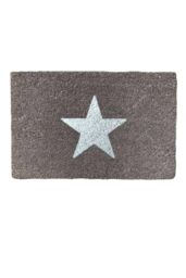 Artsy Mats Grey Glitter Star Doormat - Regular 60x40cm in Black - Size: 40 cm x 60 cm - thumbnail 1