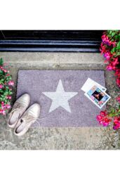 Artsy Mats Grey Glitter Star Doormat - Regular 60x40cm in Black - Size: 40 cm x 60 cm - thumbnail 2