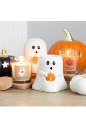 KDMD Pumpkin Spice Candle with Jack-o'-Lantern Design -, 25H Burn in Orange - thumbnail 6