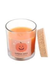 KDMD Pumpkin Spice Candle with Jack-o'-Lantern Design -, 25H Burn in Orange - thumbnail 2