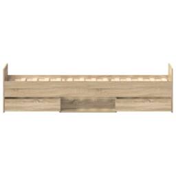 Berkfield Home Bed Frame with Drawer Frame Grey Sonoma 75x190 cm Small Single in Light Oak - thumbnail 7