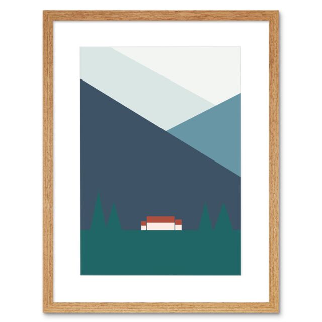 "Artery8 Wall Art Print Geometric Shapes Scottish Highland Croft Home Scotland Framed Art in Beige - Size: W7"" x H9""" - image 1