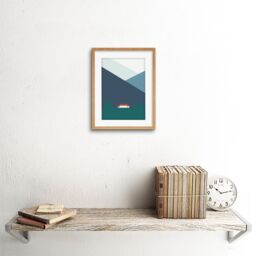 "Artery8 Wall Art Print Geometric Shapes Scottish Highland Croft Home Scotland Framed Art in Beige - Size: W7"" x H9""" - thumbnail 2