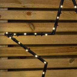 Samuel Alexander 60cm Light up Dewdrop Metal Star with Garden Stake & Warm White LEDs in Black - thumbnail 4
