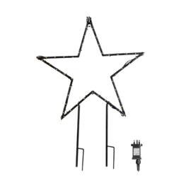 Samuel Alexander 60cm Light up Dewdrop Metal Star with Garden Stake & Warm White LEDs in Black - thumbnail 1
