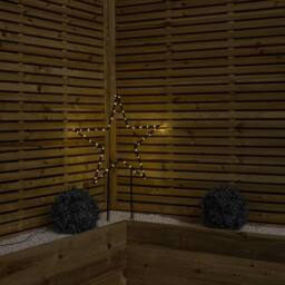 Samuel Alexander 60cm Light up Dewdrop Metal Star with Garden Stake & Warm White LEDs in Black - thumbnail 3