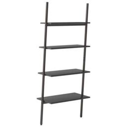 Berkfield Home 4-Tier Leaning Shelf Black 64x34x150.5 cm - thumbnail 5