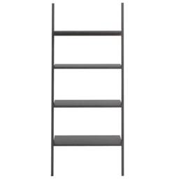 Berkfield Home 4-Tier Leaning Shelf Black 64x34x150.5 cm - thumbnail 3