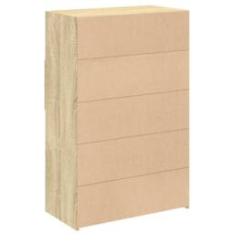 Berkfield Home Highboard Sonoma Oak 80x42.5x124 cm Engineered Wood in Light Tan - thumbnail 6