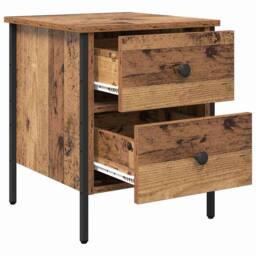 Berkfield Home Traditional Bedside Cabinet Old Wood 40x42x50 cm Engineered Wood in Brown - Size: 40 x 42 x 50 cm - thumbnail 5
