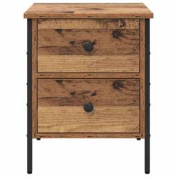 Berkfield Home Traditional Bedside Cabinet Old Wood 40x42x50 cm Engineered Wood in Brown - Size: 40 x 42 x 50 cm - thumbnail 6