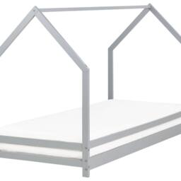 Wyld and Coco Kids House Bed Grey Pine EU Single 3ft Slatted Base - thumbnail 2