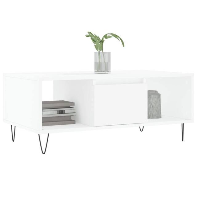Berkfield Home Modern Coffee Table White 90x50x36.5 cm Engineered Wood - image 1