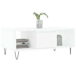 Berkfield Home Modern Coffee Table White 90x50x36.5 cm Engineered Wood - thumbnail 1