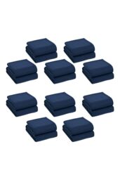 OHS Wholesale 10 Pack Plain Fleece Blanket Sofa Throw Joblot in Navy - Size: 150 cm x 200 cm - thumbnail 1