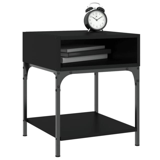 Berkfield Home Elegant Bedside Tables 2 pcs Black 40x41x50 cm Engineered Wood - Size: 40 x 41 x 50 cm - image 1