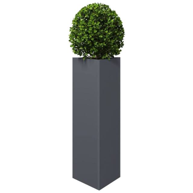 Berkfield Home Durable Garden Planter Anthracite Triangular 30x26x75 cm Steel in Dark Grey - Size: 30 x 26 x 75 cm - image 1